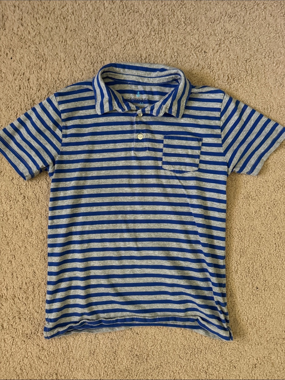 Crewcuts Blue & Gray Striped Polo Shirt